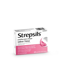 STREPSILS 24 PASTILLAS PARA CHUPAR (SABOR FRESA)