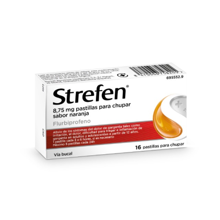 STREFEN 8,75 MG 16 PASTILLAS PARA CHUPAR-NARANJA