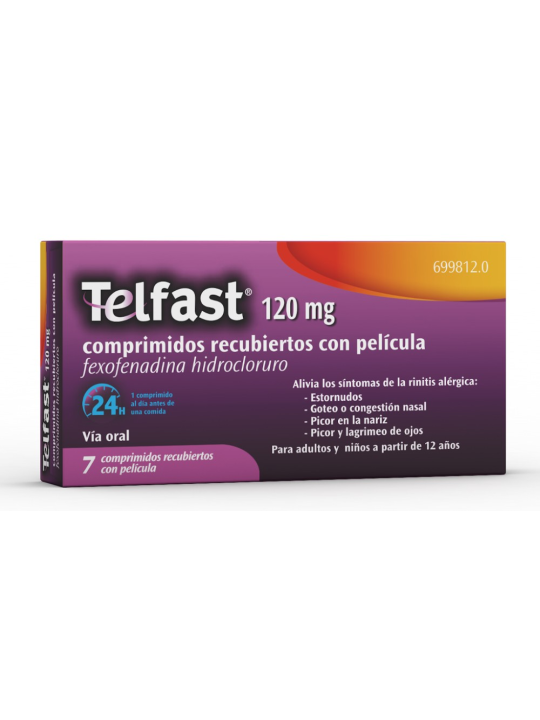 TELFAST 120 MG 7 COMPRIMIDOS RECUBIERTOS