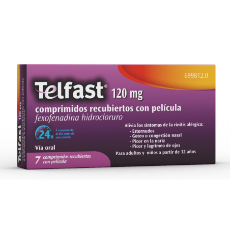 TELFAST 120 MG 7 COMPRIMIDOS RECUBIERTOS