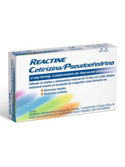 REACTINE CETIRIZINA/PSEUDOEFEDRINA 5 MG/120 MG 1