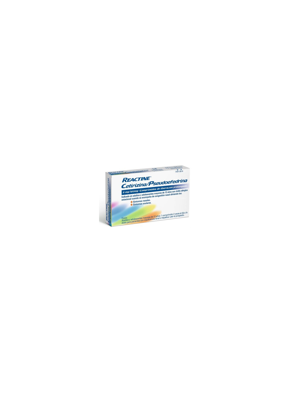 REACTINE CETIRIZINA/PSEUDOEFEDRINA 5 MG/120 MG 1