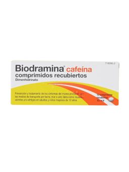 BIODRAMINA CAFEINA 12 COMPRIMIDOS RECUBIERTOS