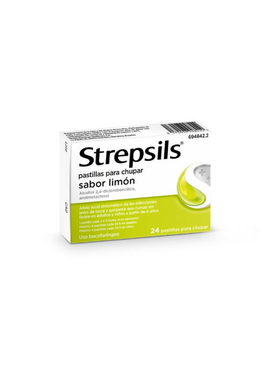 STREPSILS 24 PASTILLAS PARA CHUPAR (SABOR LIMON)