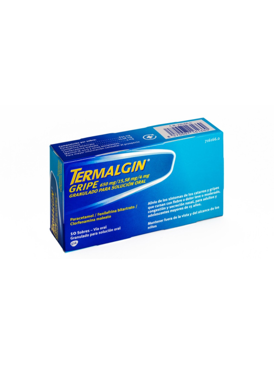 TERMALGIN GRIPE 650 MG/15,58 MG/4 MG 10 SOBRES G