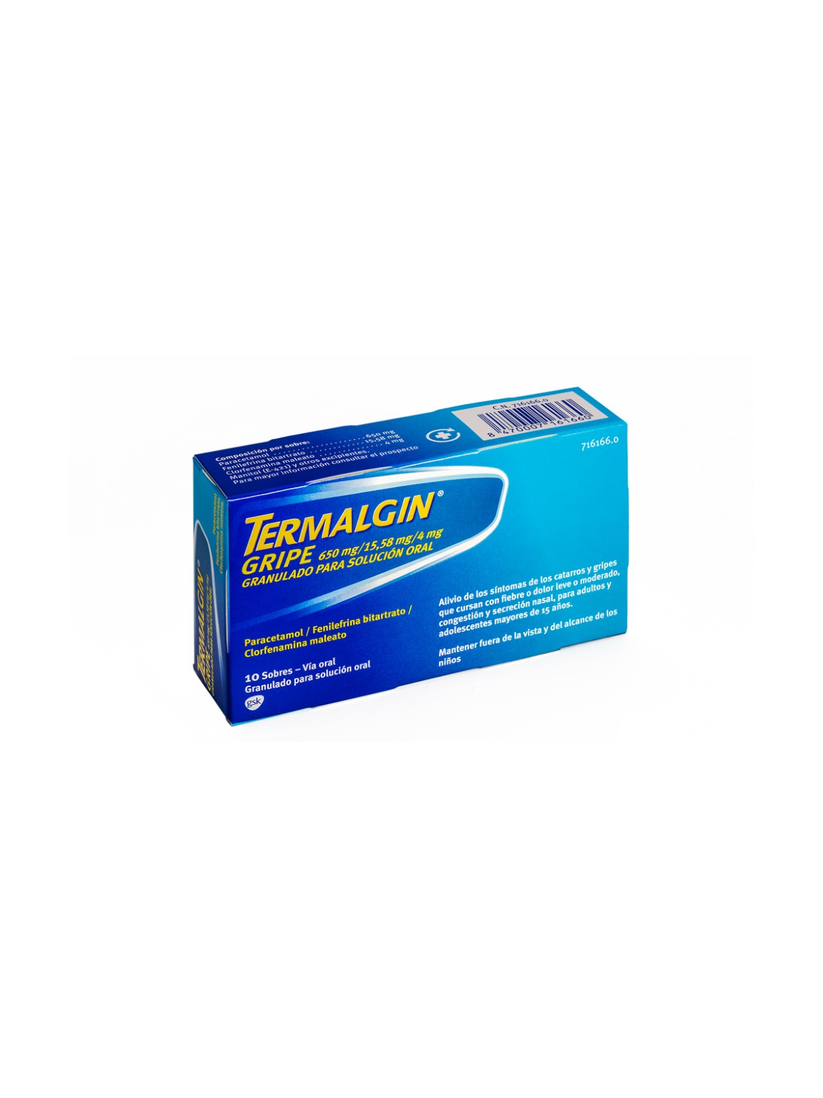 TERMALGIN GRIPE 650 MG/15,58 MG/4 MG 10 SOBRES G