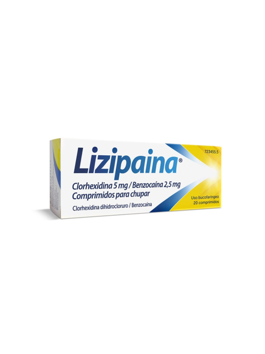 LIZIPAINA CLORHEXIDINA/BENZOCAINA 5 MG/2,5 MG 20