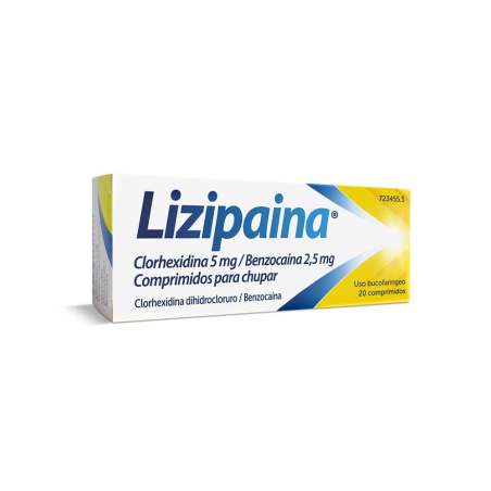 LIZIPAINA CLORHEXIDINA/BENZOCAINA 5 MG/2,5 MG 20