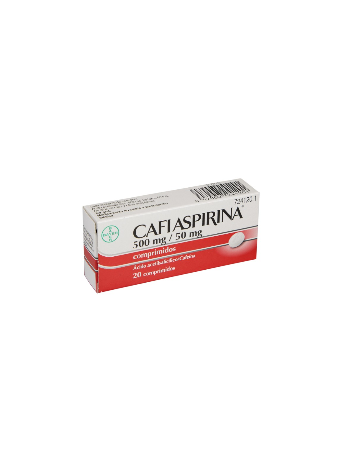 CAFIASPIRINA 500 MG/50 MG 20 COMPRIMIDOS
