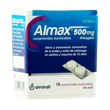 ALMAX 500 MG 18 COMPRIMIDOS MASTICABLES