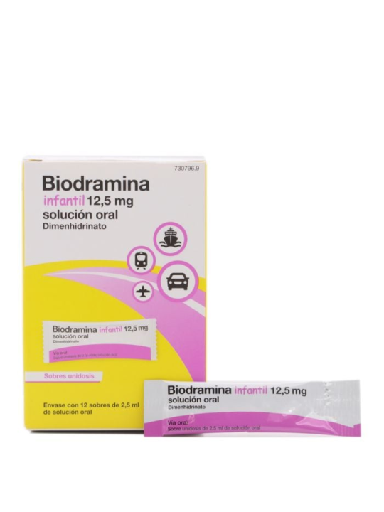 BIODRAMINA INFANTIL 12,5 MG 12 SOBRES MONODOSIS