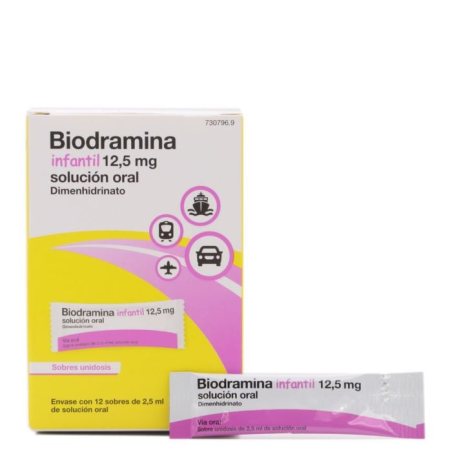 BIODRAMINA INFANTIL 12,5 MG 12 SOBRES MONODOSIS