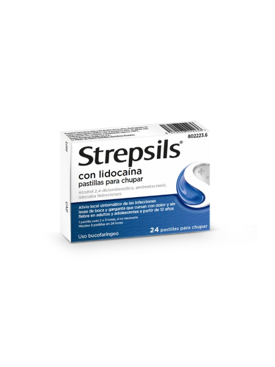 STREPSILS CON LIDOCAINA 24 PASTILLAS PARA CHUPAR