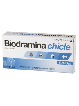 BIODRAMINA 20 MG 6 CHICLES MEDICAMENTOSOS
