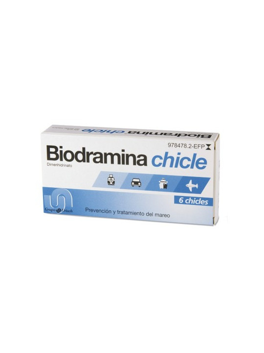BIODRAMINA 20 MG 6 CHICLES MEDICAMENTOSOS