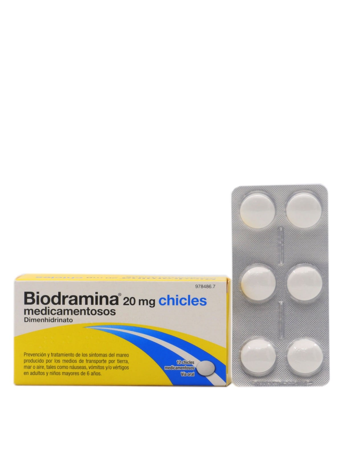 BIODRAMINA 20 MG 12 CHICLES MEDICAMENTOSOS