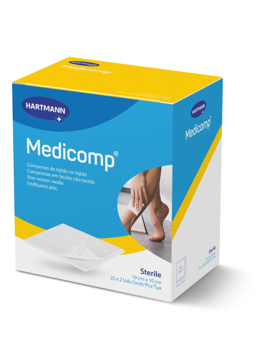 MEDICOMP COMPRESAS APOSITO ESTERIL 10X10 25 UN