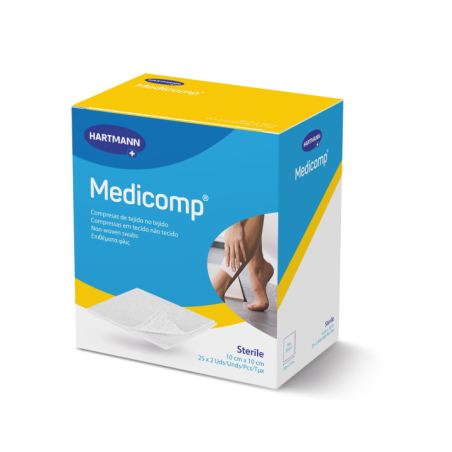 MEDICOMP COMPRESAS APOSITO ESTERIL 10X10 25 UN