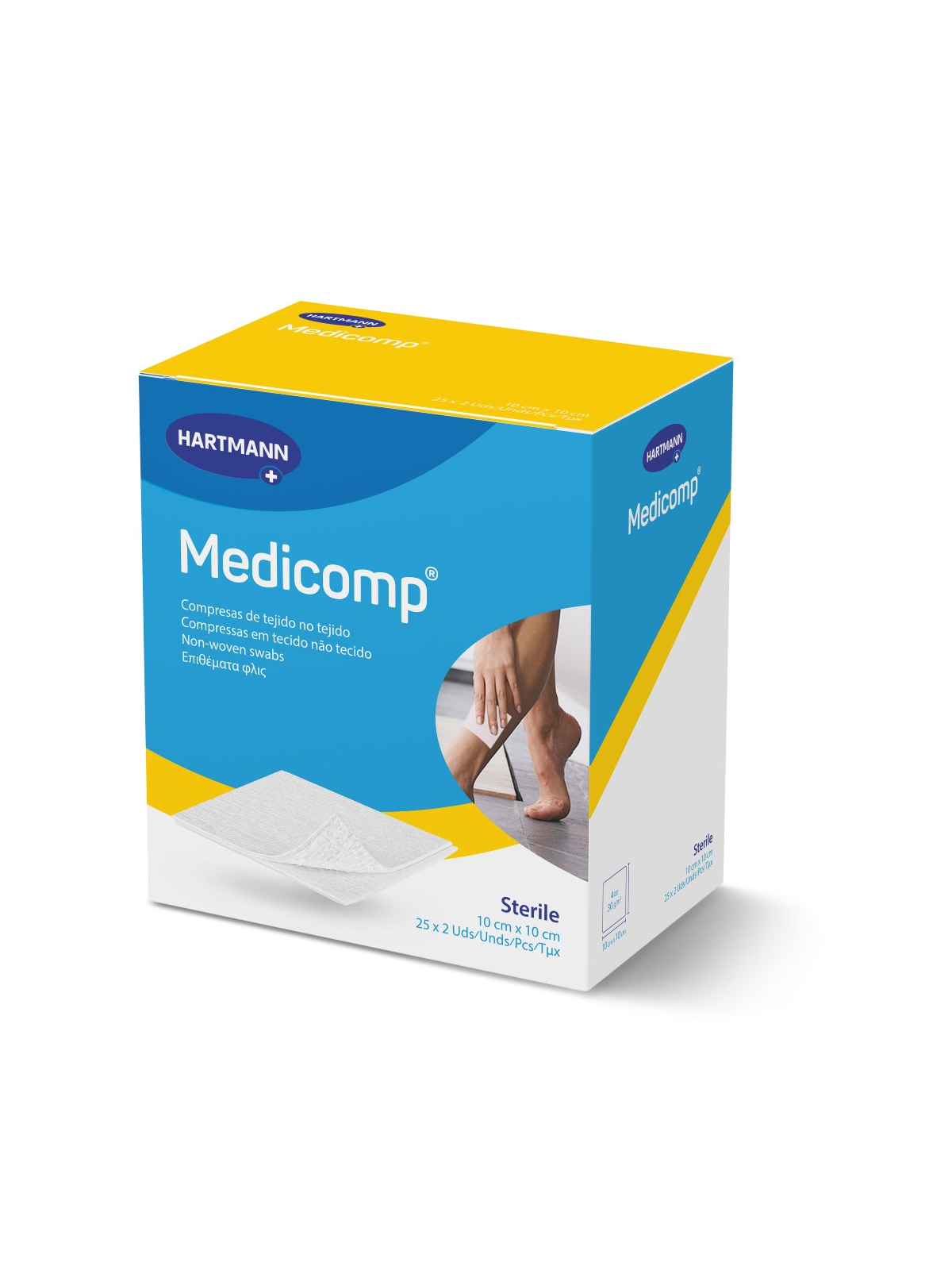MEDICOMP COMPRESAS APOSITO ESTERIL 10X10 25 UN
