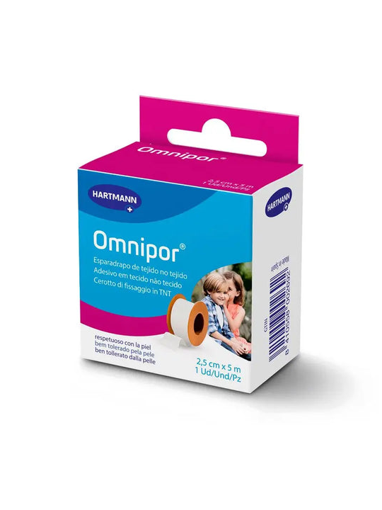 ESPARADRAPO OMNIPOR DE PAPEL 5 X2,5 C/DISPENSADO