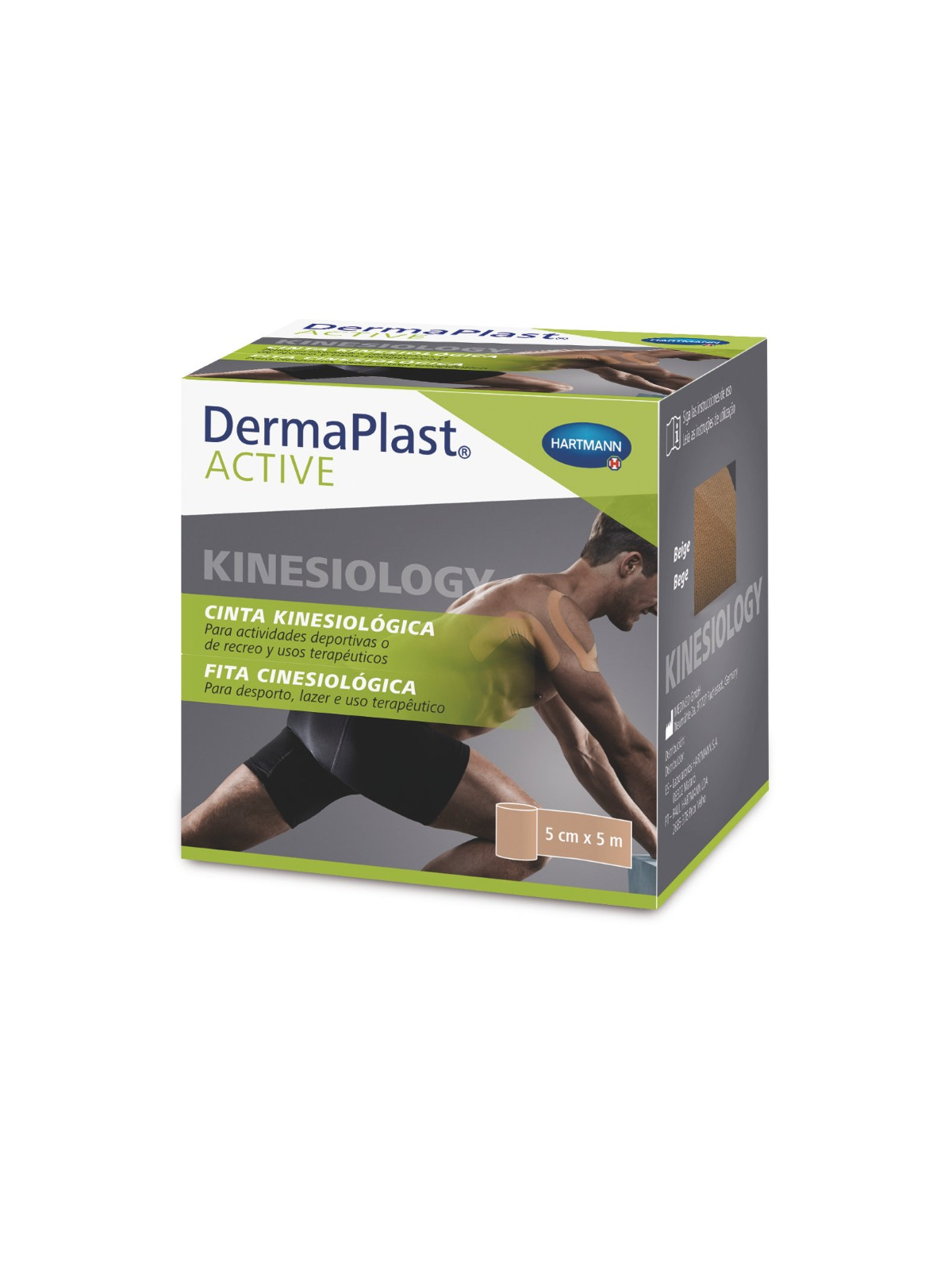 DERMAPLAST CINTA KINESIOLOGICA ACTIVE BEIGE 5X5
