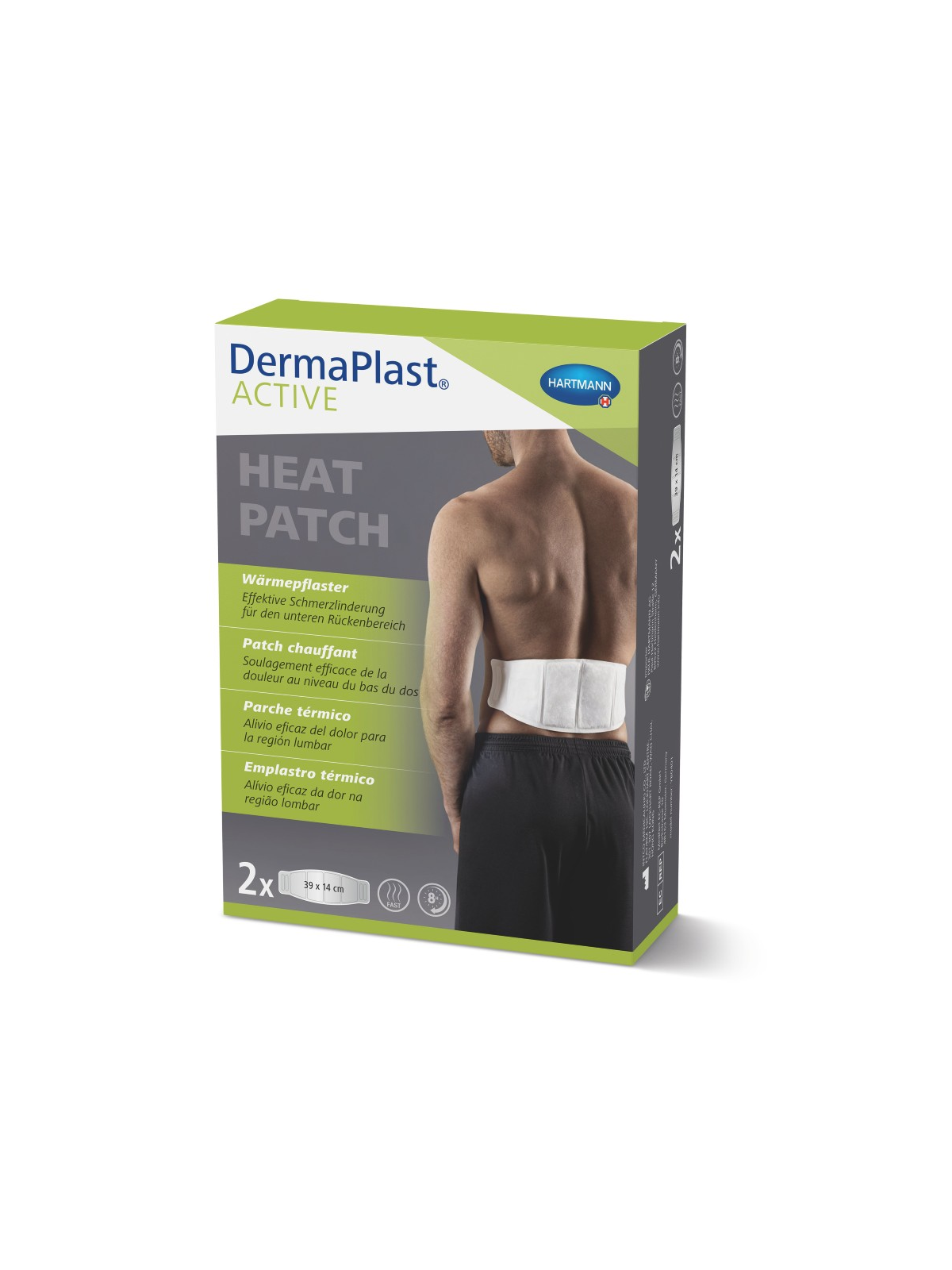 DERMAPLAST ACTIVE HEAT PATCH 2 U 39X14CM