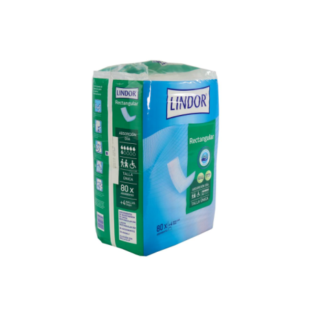 ABSORB INC ORINA DIA RECT LINDOR 80 U + 4 MALLAS