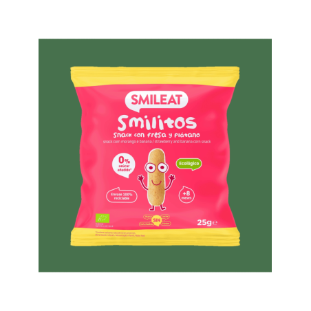 SMILEAT SMILITOS SNACK FRESA Y PLATANO 25G