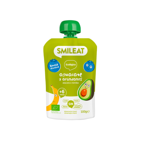 SMILEAT POUCH AGUACATE Y ARANDANO 100 G ECO