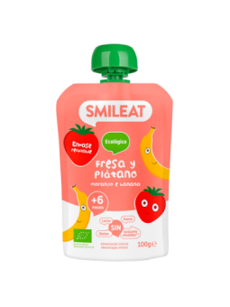 SMILEAT POUCH FRESA Y PLATANO ECOLOGICO 100GR