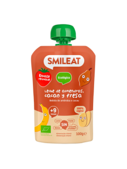 SMILEAT POUCH ALMENDRA CACAO Y FRESA 100 G ECO