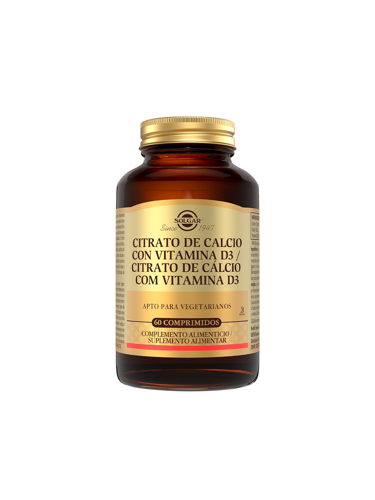 SOLGAR CITRATO DE CALCIO CON VIT.D 60 COMP