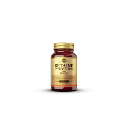 SOLGAR BETAINA CLORHIDRATO + PEPSINA 100 COMP