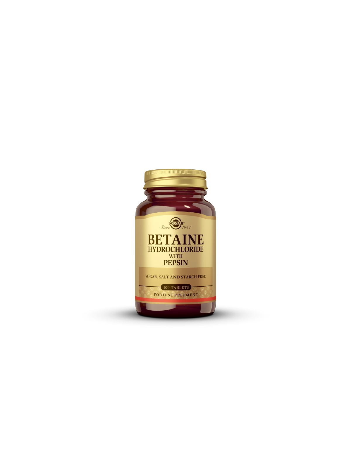 SOLGAR BETAINA CLORHIDRATO + PEPSINA 100 COMP