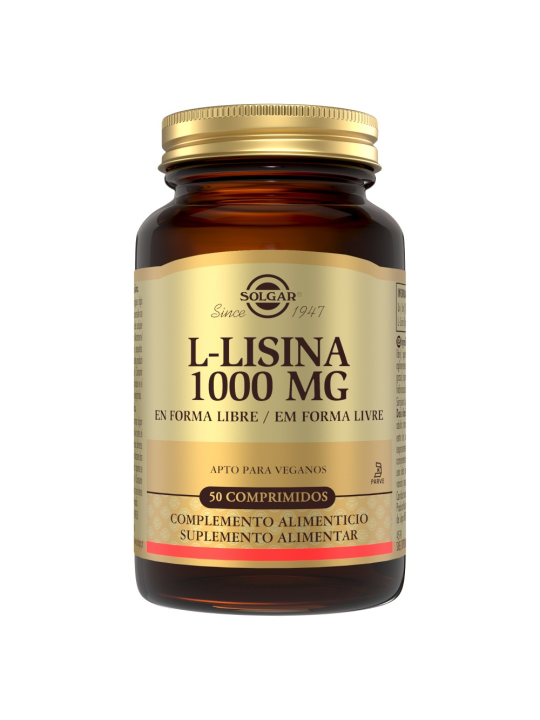 SOLGAR L-LISINA 1000 MG FORMA LIBRE 50 COMPRIMID