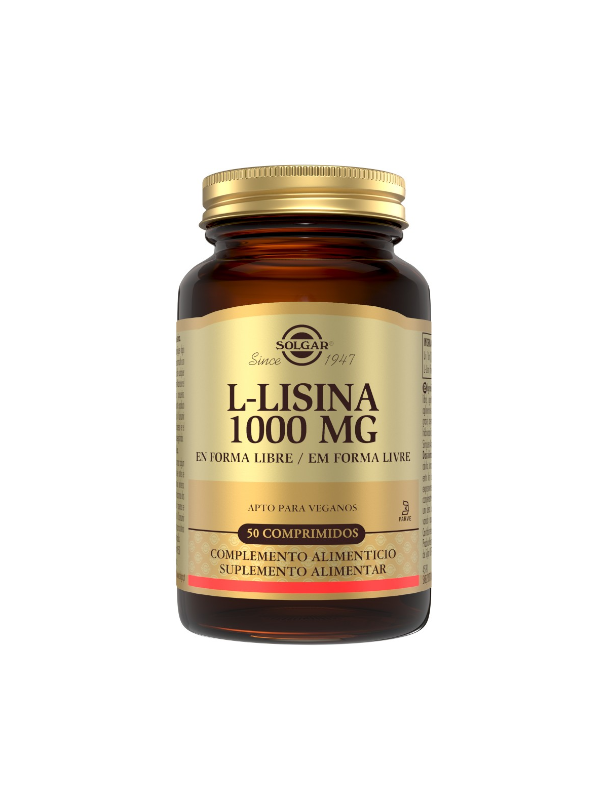SOLGAR L-LISINA 1000 MG FORMA LIBRE 50 COMPRIMID