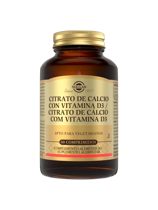 SOLGAR CITRATO DE CALCIO CON VITAMINA D3 60 COMP